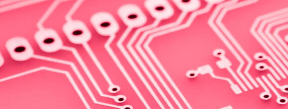 A pink circuitboard.